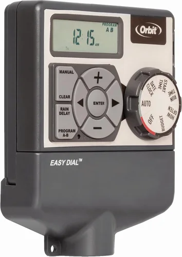 Vista 2 de Orbit 28964 Easy Dial Controlador de rociadores interiores de 4 estaciones Gris
