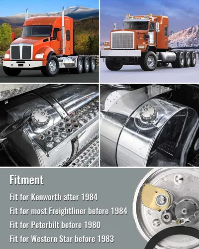 Vista 6 de Tapón de combustible diésel con bloqueo de 3 1/2 pulgadas, rosca de curso de 5.5 TPI para tanque de combustible Kenworth Freightliner Peterbilt