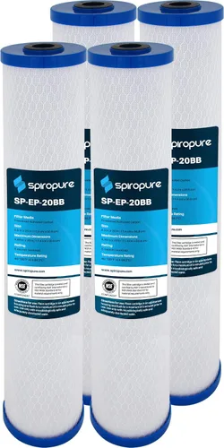 Vista 12 de SpiroPure SP-CBR2-5 Cartucho de filtro de agua de bloque de carbono con carcasa de coco certificado NSF de 5x2.5 0.5 micrones CBC-5 155169-43