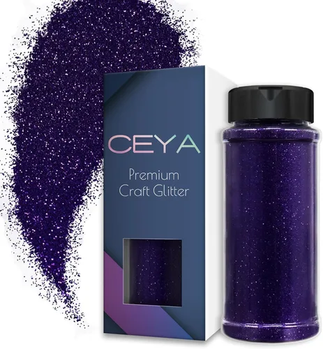 Vista 12 de Ceya Polvo de purpurina ultra fina de 3.8 onzas/110g, Admiral Blue Crafts Glitter de 1/128 pulgadas, 0.008 pulgadas, 0.2mm para slime, resina epoxi