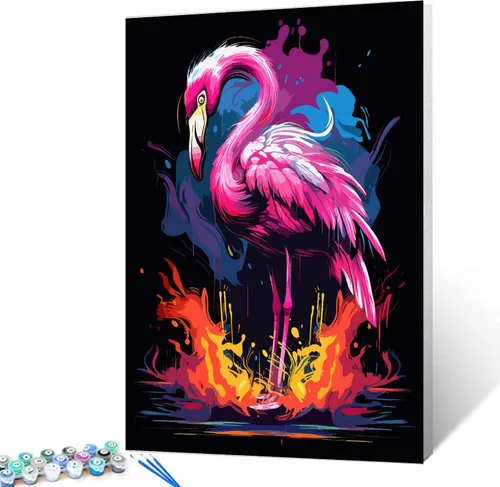 Vista 26 de Tucocoo Kit de pintura por números de lobo colorido, lienzo de 16 x 20 pulgadas, pintura al óleo digital para adultos con pinceles y pigmento Obras