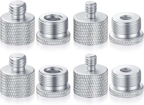 Vista 9 de 8 Piezas de Adaptador de Soporte de Micrófono 5/8 Hembra a 3/8 Macho y 3/8 Hembra a 5/8 Macho, 5/8 Hembra a 1/4 Macho y 1/4 Hembra a 5/8 Macho