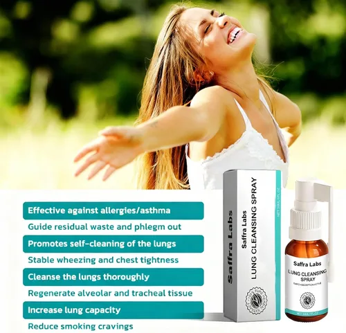 Vista 4 de Spray de Limpieza Pulmonar de Saafra Labs, Nebulizador de Limpieza Pulmonar, Nebulizador de Limpieza Pulmonar Herbal, Poderoso Apoyo y Limpieza
