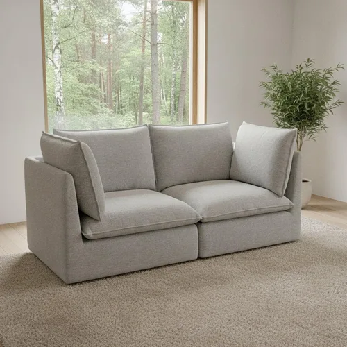 Vista 17 de Sofás modulares de 69.2 pulgadas para sala de estar, respaldo alto impermeable, sofá modular con relleno de plumón, sofá biplaza convertible