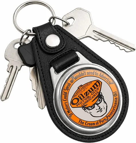 Vista 12 de Brotherhood Round Key Chain for Vintage Motor Oil, Petroleum, and