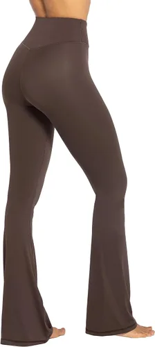 Vista 2 de Sunzel Leggings acampanados, pantalones de yoga cruzados con control de abdomen, cintura alta y pierna ancha
