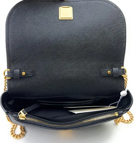 Vista 6 de Tory Burch Emerson Top Handle Bolso bandolera de cuero Saffiano para mujer (negro), Negro