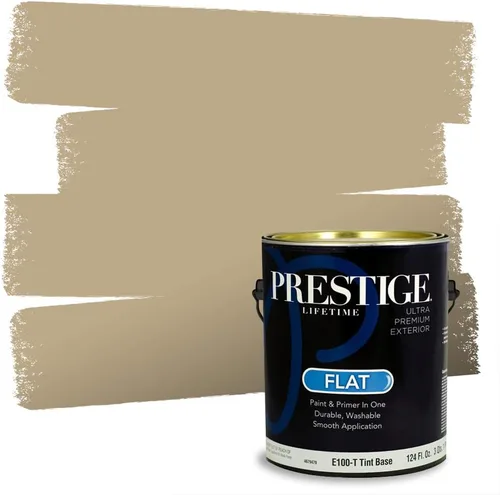 Vista 73 de PRESTIGE Pinturas de pintura exterior e imprimación en uno, 1 galón, plano, combinación comparable de Benjamin Moore* Manzanilla*