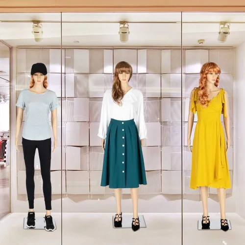 Vista 7 de Bonnlo Maniquí femenino de cuerpo completo, ajustable, forma de maniquí con base de metal, 68 pulgadas, plástico desmontable para exhibiciones