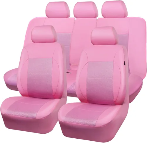 Vista 9 de CAR PASS Fundas de Asiento de Cuero de Malla de Aire Transpirable Cubierta de Asiento de Automóvil Juego Completo Esponja Súper de 5mm