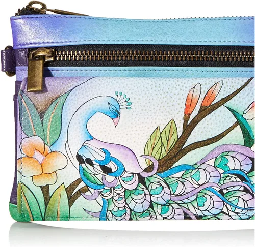 Vista 3 de Anna by Anuschka Cartera organizadora de pulsera de cuero genuino pintada a mano