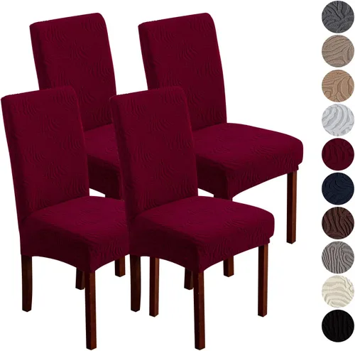 Vista 11 de Fundas para Sillas de Comedor, Fundas para Sillas de Comedor Elásticas Parsons, Protector de Sillas de Cocina para Comedor, Extraíbles, Lavables