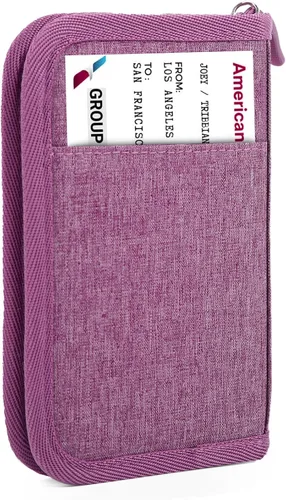 Vista 16 de Cartera de pasaporte para la familia con RFID, organizador de documentos de viaje, impermeable para mujeres, billetera de pasaporte portátil