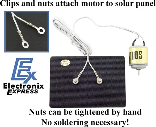 Vista 2 de Kit educativo de proyecto de ciencia de energía solar con panel solar, motor, guía y accesorios (no requiere soldadura) por EX ELECTRONIX EXPRESS