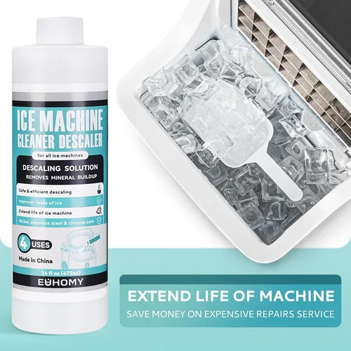 Vista 6 de EUHOMY Limpiador Descalcificador de Máquina de Hielo, 16 Fl OZ Limpiador de Máquina de Hielo (4 Usos por Botella), Solución Descalcificadora