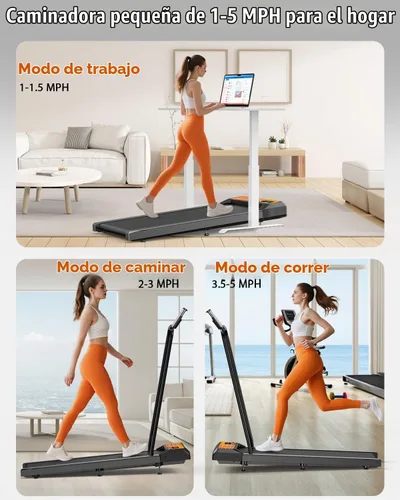 Vista 3 de HCOIW Walking Pad Treadmill with Incline - Portable Under Desk Treadmill with Handlebar, 2.5HP Low-Noise Motor, 2-in-1 Treadmill for Home Office