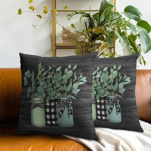 Vista 153 de Giwawa Juego de 2 fundas de almohada decorativas con diseño floral de girasol de 16 x 16 pulgadas, fundas de cojín decorativas para el hogar, sofá