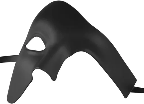 Vista 7 de Máscara de Halloween para hombre, disfraz de fantasma de la ópera, máscara de media cara para pareja