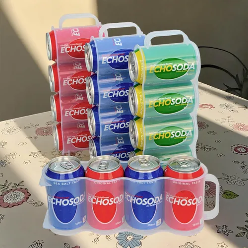 Vista 7 de Organizador portátil de latas de soda para estante de refrigerador, soporte para latas de cerveza, estante deslizante de almacenamiento