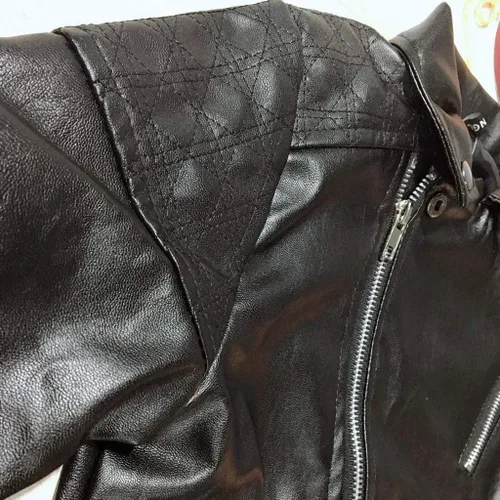 Vista 3 de Abrigo de cuero liso de manga larga para bebés y niñas pequeñas (negro, 18-24 meses)