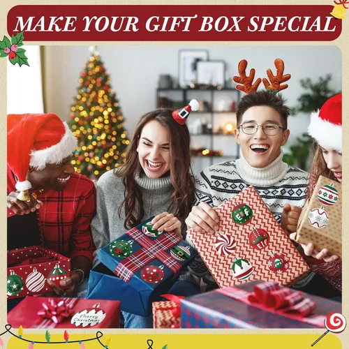 Vista 5 de 1000 calcomanías de rollo de adornos navideños
