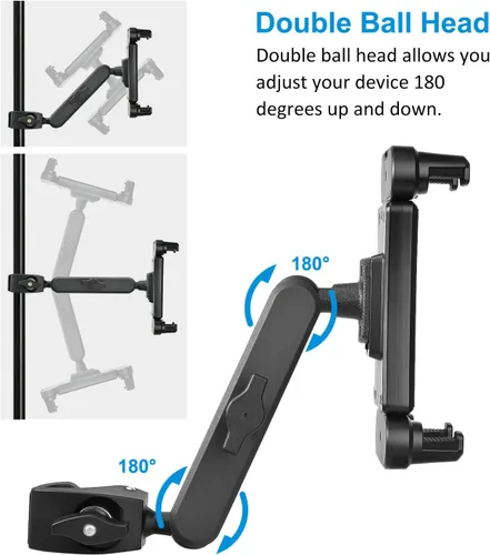 Vista 4 de Soporte para tableta para soporte de micrófono, soporte de teléfono para iPad Soporte de teléfono giratorio de 360 ° Soporte de música