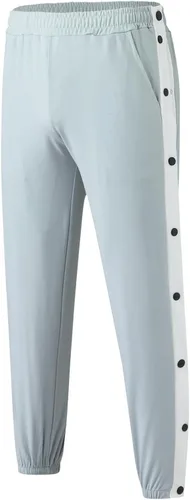 Vista 5 de Kadola Pantalones de baloncesto con bolsillos laterales y botones para hombre pantalones deportivos para hombre color blanco