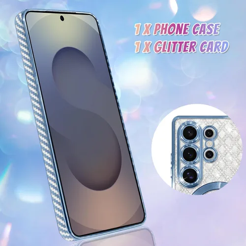 Vista 734 de Bonoma - Funda compatible con Samsung Galaxy S21 Plus, diseño de corazón con purpurina, color rosa Support for MagSafe, Plating Magnetic Case TPU