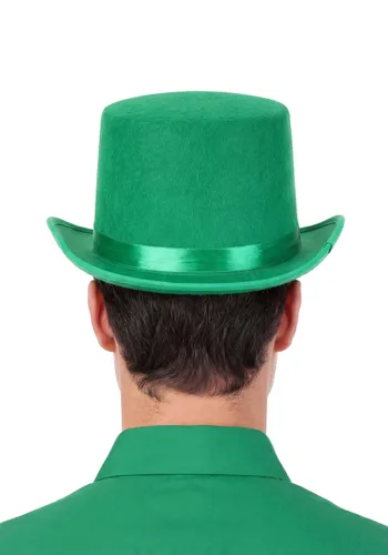 Vista 3 de Accesorio de Sombrero de Copa Verde Suerte para Adultos Multicolor