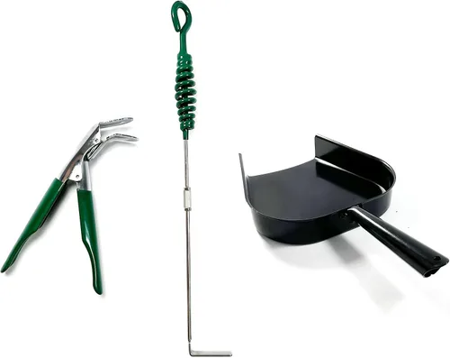 Vista 5 de Bandeja de cenizas compatible con herramienta de eliminación de cenizas de huevo verde grande, accesorios de huevos verdes, Kamado Grill Joe y otras