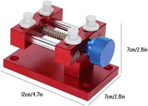 Vista 5 de Soporte de caja de reloj ajustable, reloj de pulsera de metal para reparación de caja abierta, soporte para correa de reloj, herramienta