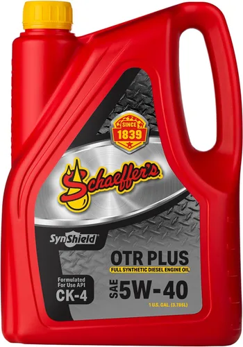 Vista 2 de Schaeffer Manufacturing Co. 9000CK4-006S Lubricante SynShield OTR Plus para motor diésel completamente sintético 5W-40, botella de 1 galón