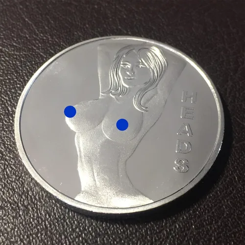 Vista 5 de Hot Women Sexy Novedad Stripper Challenge Coin Heads Tails Challenge Token Coin Lucky Funny Gifts para hombres marido novio