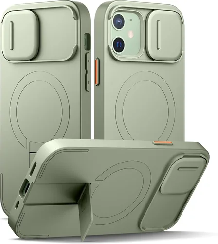 Vista 29 de SURITCH Funda para iPhone Air con cubierta de control de cámara, funda deslizante para cámara y soporte ajustable, compatible con MagSafe, a prueba