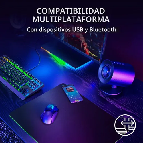 Vista 6 de Razer Nommo V2 X - Altavoces para juegos para PC PS4 PS5, THX Spatial Audio Two 3" Full-Range 2.0 Drivers, Max Sound Pressure, Rear-Facing Bass