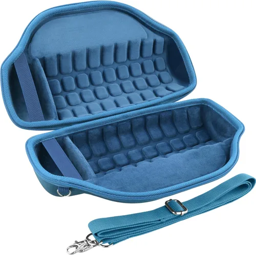 Vista 3 de co2CREA Case for JBL Charge 6 Portable Bluetooth Speaker, Blue Acolchado de espuma de alta densidad, mango reforzado, correa de hombro desmontable