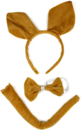 Vista 4 de Petitebella Traje combinado de 3 piezas con diadema de animales y pajarita y cola