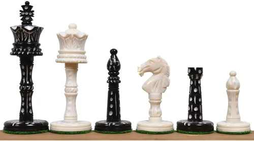 Vista 10 de Juego de ajedrez Pre-Staunton de la serie inglesa Camel Bone - 32 piezas