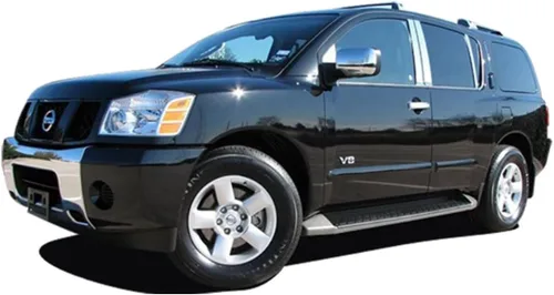 Vista 3 de QAA Es compatible con Nissan Armada 2004-2015 Kit de cubierta de plástico ABS cromado de 3 piezas, incluye acceso a cámara DH24526