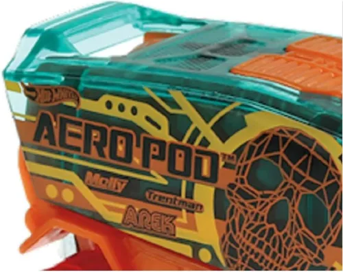 Vista 3 de Hot Wheels Serie X Raycers - GHF92 ~ Aero Pod ~ Verde y Naranja ~ 21/250