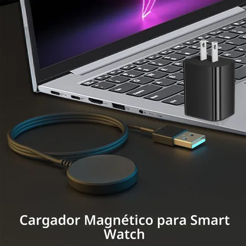 Vista 3 de Cargador de reloj inteligente, cargador inalámbrico portátil magnético, accesorios de cable de carga rápida, 3.3 pies, compatible con Samsung Galaxy