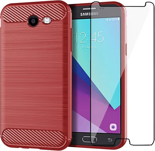 Vista 8 de Asuwish Compatible con Samsung Galaxy J3 Luna Pro J 3 Prime 2017 Emerge 3J Eclipse Mission Case y cubierta protectora de pantalla de vidrio
