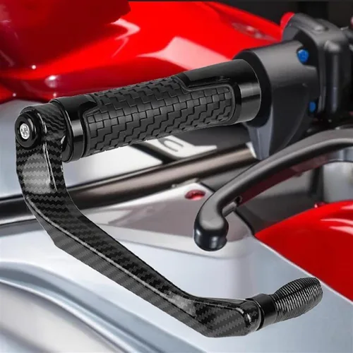 Vista 2 de Paramanos universales de fibra de carbono de aleación de aluminio de freno palancas de embrague protector de motocicleta para Yamaha FZ25 FZ 25 2017