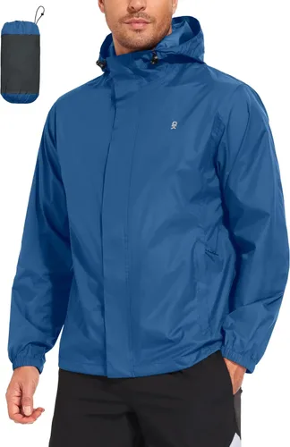 Vista 2 de Little Donkey Andy Chaqueta impermeable con capucha para hombre Azul clásico