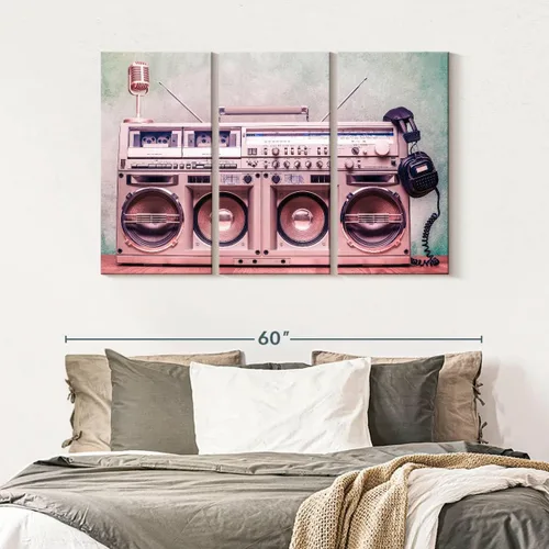 Vista 210 de Elephant Stock BW - Reproductor de discos de vinilo para pared, lienzo horizontal, decoración de pared de sala de estar de 3 piezas, impresión