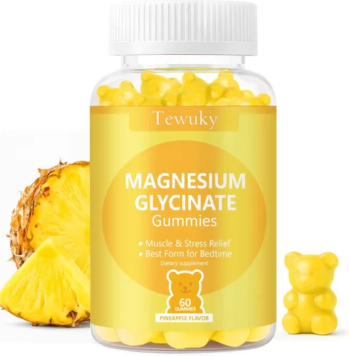 Vista 9 de Gomitas de glicinato de magnesio 500mg, sin azúcar para adultos y niños, gomitas de magnesio para dormir, estrés y alivio muscular, apoya la salud