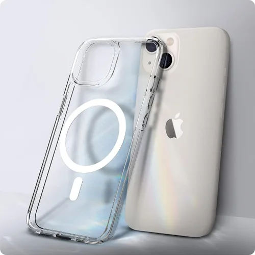 Vista 5 de Spigen Funda para iPhone 13 Mini, ultra híbrida MagFit [antiamarilleo] [compatible con Magsafe] - Transparente