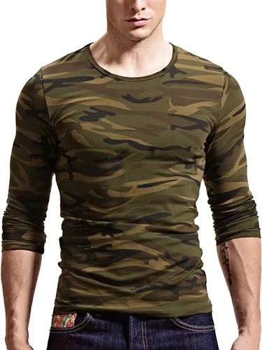 Vista 22 de XUDIAN. Camiseta de manga larga para hombre, cuello redondo