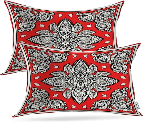 Vista 98 de Batmerry Fundas de almohada de bosque de arce otoñal, casas de sillas de madera, hojas amarillas, fundas de almohada decorativas, impresión digital