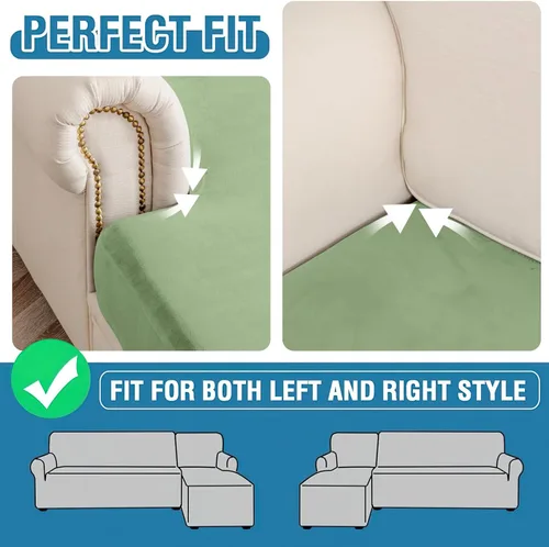 Vista 7 de Funda para Sofá de Terciopelo Elástico Funda de Cojín de Sofá 1 Pieza - Funda Elástica Lavable para Asiento o Respaldo, Fundas de Asiento para Sofás